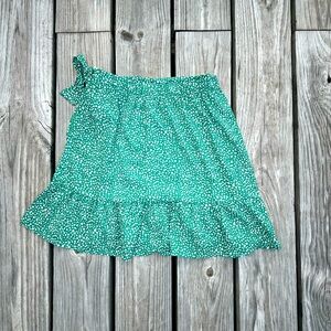 Shein Floral Green Wrap Skirt - Medium